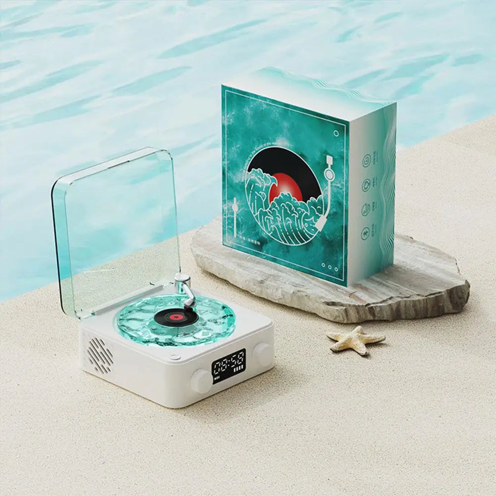 Wireless Portable the Vinyl Player Mini Portable Retro Sleep Aid Speakers Adjustable RGB Lights for Bedroom Office