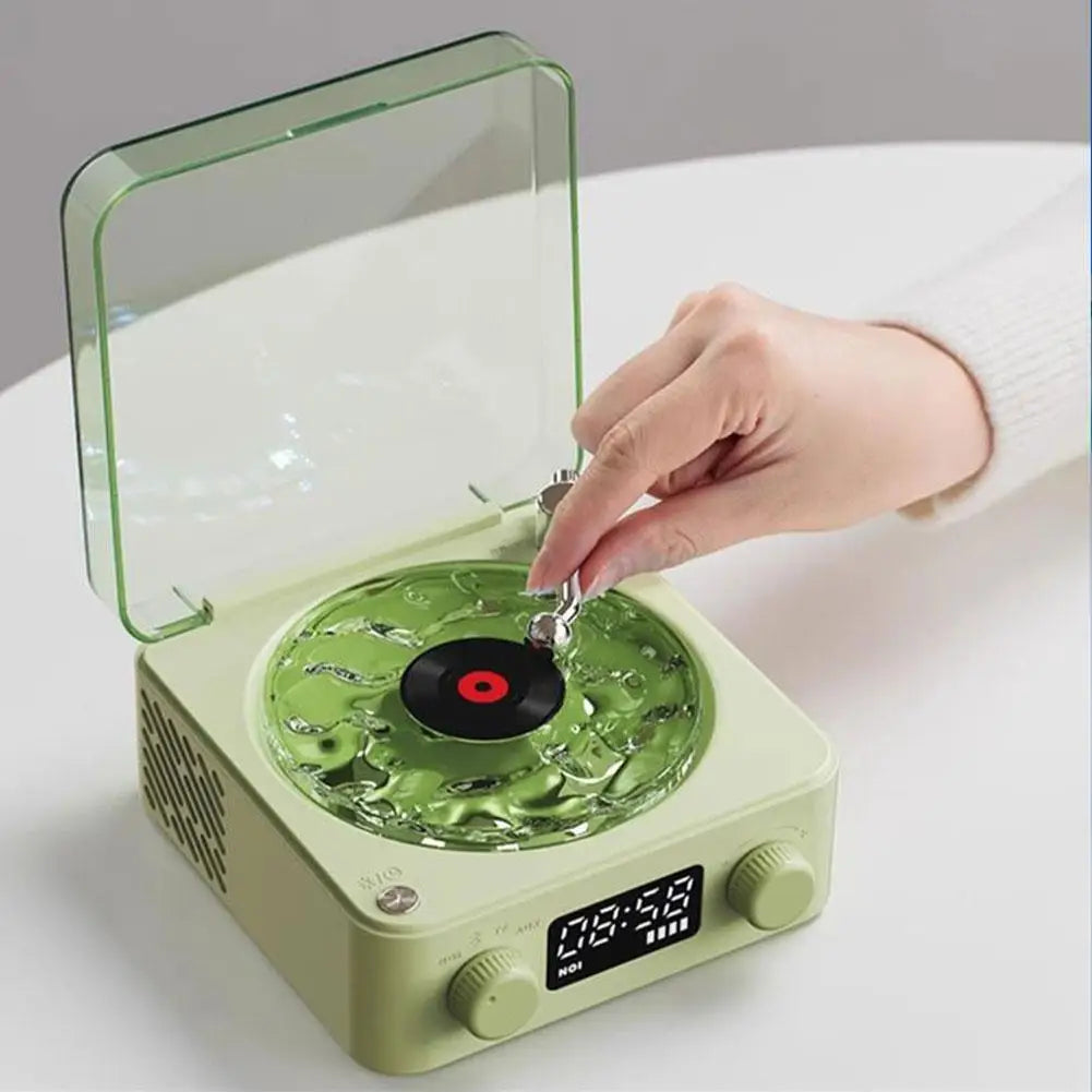 Wireless Portable the Vinyl Player Mini Portable Retro Sleep Aid Speakers Adjustable RGB Lights for Bedroom Office