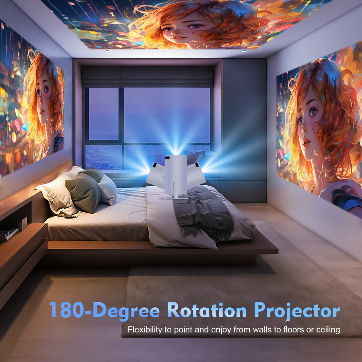 Projector HY300 Pro 4K Dual Wifi6 290ANSI BT5.0 1080P 1280*720P Home Cinema Outdoor Projetor
