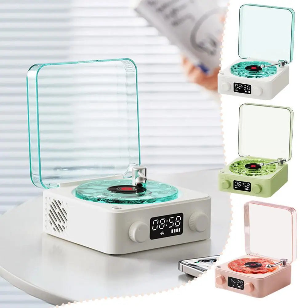 Wireless Portable the Vinyl Player Mini Portable Retro Sleep Aid Speakers Adjustable RGB Lights for Bedroom Office